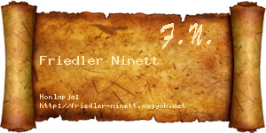 Friedler Ninett névjegykártya